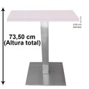 Ver imagem 2 de Mesa Alpha Inox 77,50 Cm (altura) com Tampo em Mdp Quadrado 60 Cm Branco