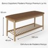 Banco Sapateira Madeira Maciça Premium Le Vic Habitatto Home Decor Boucle Caramelo - 5