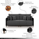 Ver imagem 3 de Sofá Montecarlo 2 Lugares 172cm Veludo/pu Grafite/preto