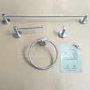 Ver imagem 6 de Jogo Acessorios Aço Inox Escovado Kit Banheiro 4 Peças Papeleira Cabide Gancho Suporte Porta Toalha