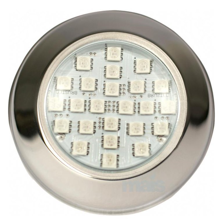 Refletor Led Piscina Rgb 5w Smd Aço Inox - Brustec