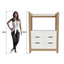 Ver imagem 5 de Guarda-Roupa Closet Infantil com 6 Gavetas e Cabideiro 100% MDF Olívia Branco/Louro Freijó Grann