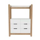Ver imagem 2 de Guarda-Roupa Closet Infantil com 6 Gavetas e Cabideiro 100% MDF Olívia Branco/Louro Freijó Grann