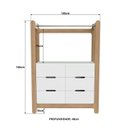 Ver imagem 3 de Guarda-Roupa Closet Infantil com 6 Gavetas e Cabideiro 100% MDF Olívia Branco/Louro Freijó Grann