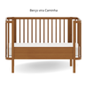 Berço Madeira Vira Caminha Modelo Americano 2 em 1 Cor Nogueira Linha Kurve - 9