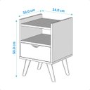 Ver imagem 3 de Mesa de Cabeceira 1 Gaveta e 1 Nicho Pés Retrô - Preto/freijó