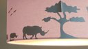 Ver imagem 3 de Luminária Plafon Safari Savana Cúpula Tecido 30x15cm: Rosa