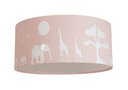 Ver imagem 1 de Luminária Plafon Safari Savana Cúpula Tecido 30x15cm: Rosa