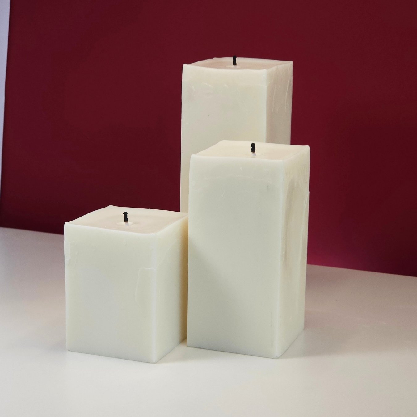 Trio de Velas Decorativas Quadradas Grandes para Lanternas - 8