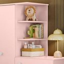 Ver imagem 6 de Guarda Roupa e Cômoda Infantil Doce Sonho 2 Portas de Bater 3 Gavetas MDF Rosa Qmovi