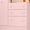 Ver imagem 7 de Guarda Roupa e Cômoda Infantil Doce Sonho 2 Portas de Bater 3 Gavetas MDF Rosa Qmovi