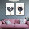 Conjunto Quadros Decorativos Quarto Geométricos Amor Coração Modernos em Tecido Canvas - 4