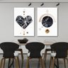 Conjunto Quadros Decorativos Quarto Geométricos Amor Coração Modernos em Tecido Canvas - 3