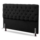 Ver imagem 1 de Cabeceira Cama Box Casal Lylla 140cm Capitonê com Frame Suede Preto - Desk Design