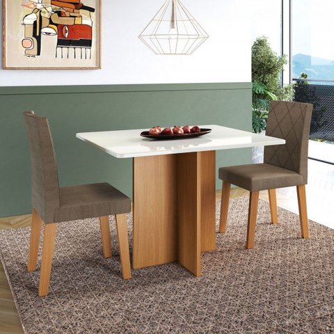 Mesa de Jantar 2 Lugares Cup Tecido Cacau - Pnr Móveis