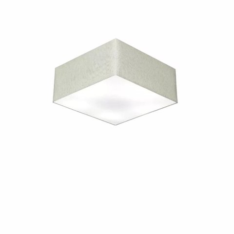 Plafon Quadrado Vivare Md-3000 Cúpula em Tecido 12/25x25cm - Bivolt - Rustico Cinza - Bivolt