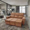 Ver imagem 2 de Sofá Retrátil e Reclinável 3 Lugares Londres 2.10cm C/molas - Veludo