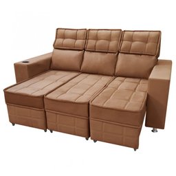 Sofá Retrátil e Reclinável 3 Lugares Londres 2.10cm C/molas - Veludo - 4 Sofá Retrátil e Reclinável 3 Lugares Londres 2.10cm C/molas - Veludo - 4