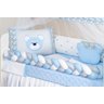 KIT JOGO DE BERÇO URSINHO 11 PECAS KIT AMERICANO URSO BABY PARA BEBE LUXO:AZUL - 2