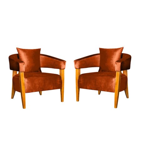 KIT 2 POLTRONA DECORATIVA VALENTINA LUXO DORA BELA - 0126 Ferrugem