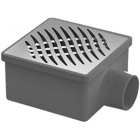 Ralo Sifonado Quadrado Prata e Grelha de Inox - 100x53x40 - 27289279 - TIGRE