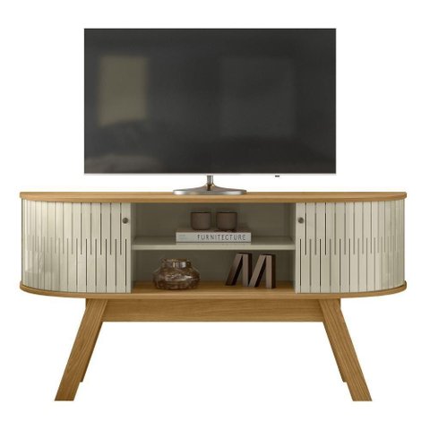 Rack Bancada de Tv 55 Pol 136cm Alana Z10 Cumaru/opala - Mpozenato