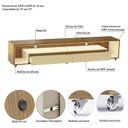 Ver imagem 5 de Rack para TV até 70 Polegadas com LED MDF 218cm Rodízios Loop Olivar Móveis Marrom Cedro Freijó/Off White/Bege