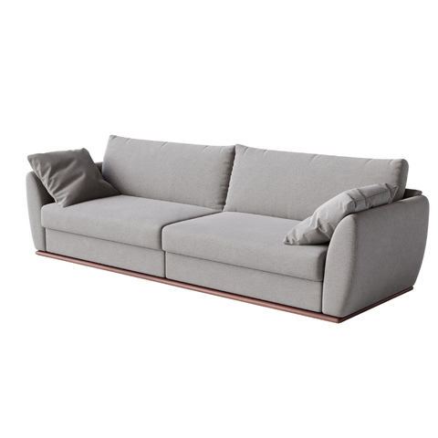 Sofá 3 Lugares Living Fixo Suécia 2,56m em Linho:cinza Névoa