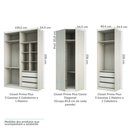Ver imagem 4 de Guarda Roupa Canto 6 Gavetas, 4 Cabideiros Legno Crema