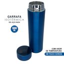 Ver imagem 2 de Garrafa Térmica Medidor Temperatura Digital Squeeze Portátil Azul