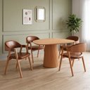Ver imagem 1 de Conjunto Mesa Orgânica 120cm com 4 Cadeiras Estofadas Caramelo Yescasa