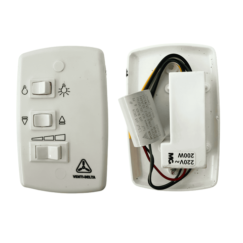 Chave de Parede Venti-delta P/ Ventiladores de Teto 220 V 1,5+1 Uf