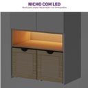 Ver imagem 7 de Guarda-Roupa Modulado Infantil com LED 4 Peças 6 Portas Wave Casatema MadeiraOriginals Branco/Marrom