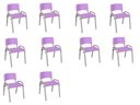 Ver imagem 2 de Kit 10 Cadeira Iso Infantil Creche, Escola Base Cinza Lilas