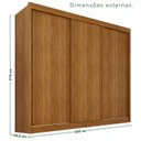 Ver imagem 3 de Guarda-Roupa Casal 3 Portas 4 Gavetas 100% MDF Ipanema Marrom/Cinamomo