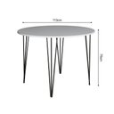 Ver imagem 3 de Mesa Jantar Redonda Elen Hairpin 110cm Tampo Branco Base Ferro Preto Sala Cozinha - Preto/branco