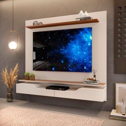 Painel TV Quarto Até 60 Polegadas Off White Freijó Levi DJ Móveis - 1