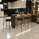 Ver imagem 2 de Banqueta Baixa Cozinha Sala Jantar Bancada Milão L02 Couríssimo Whisky Preto - lyam decor