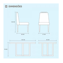 Ver imagem 6 de Mesa de Jantar Lisy Tampo Mdf e Vidro Off 120x80 com 4 Cadeiras de Madeira Maciça Safira Veludo Cinz