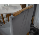 Ver imagem 5 de Mesa de Jantar Lisy Tampo Mdf e Vidro Off 120x80 com 4 Cadeiras de Madeira Maciça Safira Veludo Cinz