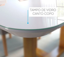 Ver imagem 4 de Mesa de Jantar Lisy Tampo Mdf e Vidro Off 120x80 com 4 Cadeiras de Madeira Maciça Safira Veludo Cinz