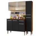 Ver imagem 3 de Armário de Cozinha Compacta Madesa Emilly Force com Balcão e Paneleiro Rustic/Preto