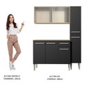 Ver imagem 7 de Armário de Cozinha Compacta Madesa Emilly Force com Balcão e Paneleiro Rustic/Preto