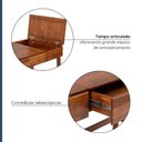 Ver imagem 7 de Escrivaninha Mesa Escritório Madeira Maciça 125,6cm Aura Yescasa Marrom/Garapa