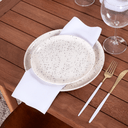 Ver imagem 3 de Kit 4 Guardanapos de Pano Liso 35 X 35cm Tecido Oxford Natal Branco