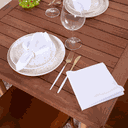 Ver imagem 4 de Kit 4 Guardanapos de Pano Liso 35 X 35cm Tecido Oxford Natal Branco