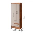 Ver imagem 5 de Guarda-roupa Solteiro Sartori 3 Portas 2 Gavetas Castanho/off White - Pnr Móveis