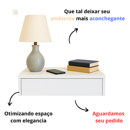 Apoio de Cabeceira Suspensa 60cm Mdf Parede Trilho Telescópico - 6