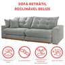 Sofá Retrátil 3 Lugares 230cm Linho Belize - 9