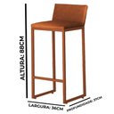 Ver imagem 2 de Kit 2 Banquetas Alta C/ Encosto e Apoio de Pés Courino - Twdecora